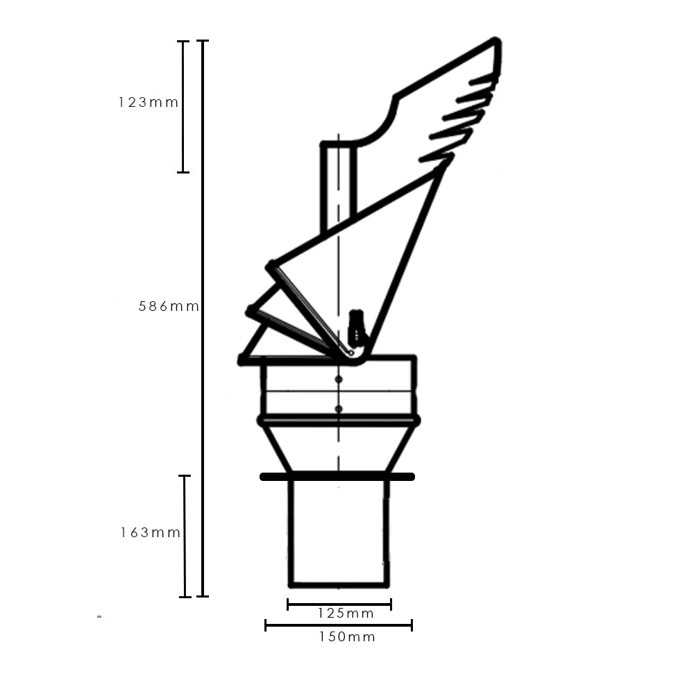 Rotowent 125mm Dragon Chimney Cowl Powder Stainless Steel(Rotowent 125mm Dragon Chimney Cowl Powder Black Copy) 4 Rotowent 125mm Dragon Chimney Cowl Powder Stainless Steel(Rotowent 125mm Dragon Chimney Cowl Powder Black Copy) - Image 2