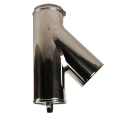 6 Inch (150mm) Twin Wall 45 Degree Tee (with Plug) Inc Locking Band(6 Inch Twin Wall 45 Degree Tee With Plug)