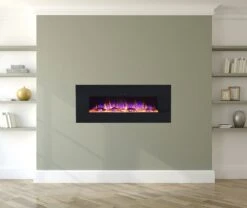 Ezee Glow Zara 50" Black Wall Mounted Or Recessed / Built In Electric Fire(Ezee Glow Zara Black Wall Mounted Or Recessed Built In Electric Fire) -Gr8fires 4d4095edaad7880e53c71400fa0c74ec