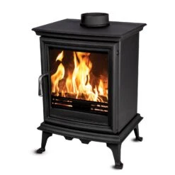 Mazona Bedford 5kW Stove, Multifuel, Woodburning, Freestanding, Eco Design Approved, Defra Approved(Mazona Bedford Eco 5kw Freestanding Wood Burning Multifuel Stove) -Gr8fires Ashford Eco 5 Angled 2