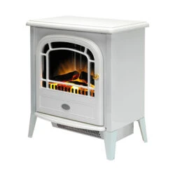 Dimplex Courchevel 2kW Electric Freestanding Stove White, Optiflame(Dimplex Courchevel 2kw Electric Inset Stove Optiflame) -Gr8fires CVL20CourchevelLeftAngleMED
