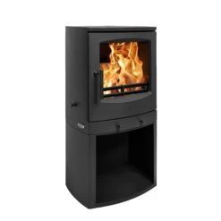 Mazona Eco Crewe 5kW Stove, Multifuel, Woodburning, Log Store, Freestanding, Eco Design Approved, Defra Approved(Mazona Eco Crewe 5kw Log Store Multifuel Woodburning Stove) -Gr8fires CallanLSAngle6
