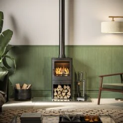 Mazona Eco Crewe 5kW Stove, Multifuel, Woodburning, Log Store, Freestanding, Eco Design Approved, Defra Approved(Mazona Eco Crewe 5kw Log Store Multifuel Woodburning Stove) -Gr8fires Callan Log Store Roomset Small 2 square