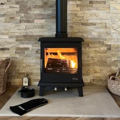 Mazona Cheshire 5kW Multifuel Woodburning Stove, Eco Design Approved, Defra Approved(Mazona Cheshire 5kw Multifuel Woodburning Stove Eco Design Approved Defra Approved) -Gr8fires Cheshire 5 Square Influencer SL