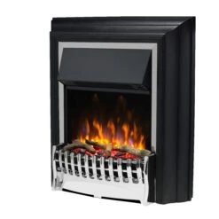 Dimplex Kingsley Deluxe 2kW Electric Inset Stove Chrome, Optiflame(Dimplex Kingsley Deluxe 2kw Electric Inset Stove Copy) -Gr8fires DimplexKingsleyDeluxeChromeOptfilameLogSolusLHS
