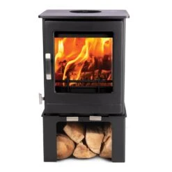 Mazona Ripley 5kW Multifuel Woodburning Stove, With Log Store, Freestanding, Eco Design Approved, Defra Approved(Mazona Ripley Eco 5kw Stove With Log Store)