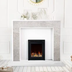 Ezee Glow Pulse Black Inset Electric Fire With Glass Trim(Ezee Glow Pulse Black Inset Electric Fire) -Gr8fires MirageNimbusGrey