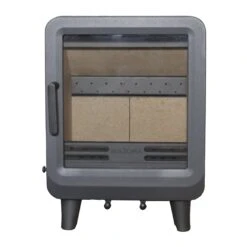 Mazona Heatwave 5kW Multifuel Woodburning Stove, Grey Freestanding Eco Design Approved, Defra Approved(Mazona Heatwave 5kw Multifuel Woodburning Stove Grey Freestanding Eco Design Approved Defra Approved) -Gr8fires Orka5GreyAngle1