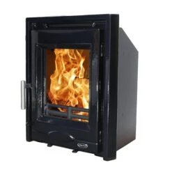 Mazona Dedham 5kW Stove Enamel Black, Multifuel, Woodburning, Inset, Eco Design Approved, Defra Approved(Mazona Dedham 5kw Stove Enamel Black Multifuel Woodburning Inset Eco Design Approved Defra Approved) -Gr8fires Portland5EnamelBlackAngle5