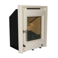 Mazona Dedham 5kW Stove Enamel Cream, Multifuel, Woodburning, Inset, Eco Design Approved, Defra Approved(Mazona Dedham 5kw Stove Enamel Cream Multifuel Woodburning Inset Eco Design Approved Defra Approved) -Gr8fires Portland5EnamelCreamAngle3