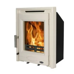Mazona Dedham 5kW Stove Enamel Cream, Multifuel, Woodburning, Inset, Eco Design Approved, Defra Approved(Mazona Dedham 5kw Stove Enamel Cream Multifuel Woodburning Inset Eco Design Approved Defra Approved)