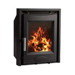 Mazona Dedham 5kW Stove, Multifuel, Woodburning, Inset, Eco Design Approved, Defra Approved(Mazona Dedham 5kw Eco Inset) -Gr8fires Portland5Inset Angled