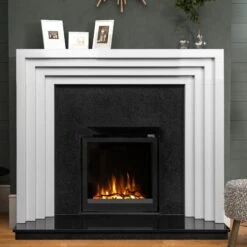 Ezee Glow Pulse Widescreen Black Inset Electric Fire WithGlass Trim(Ezee Glow Pulse Widescreen Black Inset Electric Fire) -Gr8fires PulseWidescreenRoomImageupdatedflkamenew