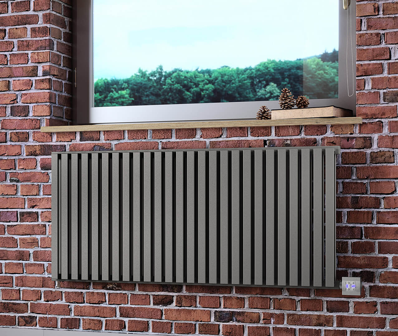 Gr8fires -Gr8fires Romano Designer Electric Radiator Metallic Stone Front Image 2