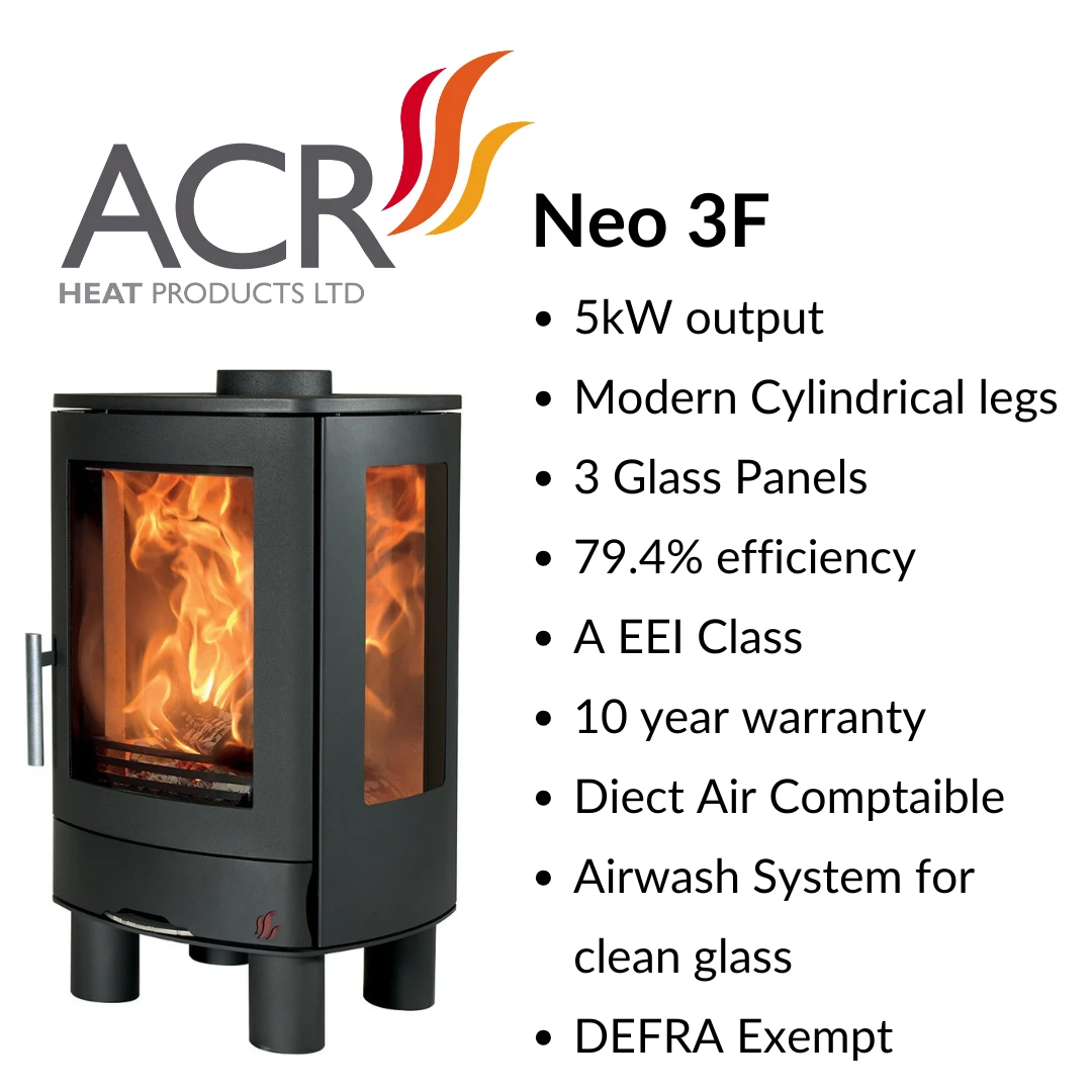 ACR Neo 3F Eco Woodburning Stove Freestanding, Eco Design Approved, Defra Approved(Acr Neo 3f Eco Woodburning Stove Freestanding) 4 ACR Neo 3F Eco Woodburning Stove Freestanding, Eco Design Approved, Defra Approved(Acr Neo 3f Eco Woodburning Stove Freestanding) - Image 2