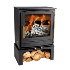 Mazona Warwick 8kW Multifuel Woodburning Stove, With Log Store, Freestanding, Eco Design Approved, Defra Approved(Mazona Warwick Eco 8kw Stove Log Store)