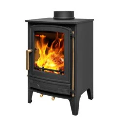 Mazona Warwick 5 KW Multifuel Woodburning Stove, Freestanding, Eco Design Approved, Defra Approved(Mazona Warwick 5 Kw Ecodesign Ready Multi Fuel Wood Burning Stove) -Gr8fires Wicklow 5 Angle 3
