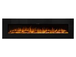Ezee Glow XL Zara 72"Black Wall Mounted Or Recessed / Built In Electric Fire(Ezee Glow Zara Xl Black Wall Mounted Or Recessed Built In Electric Fire) -Gr8fires Zara XL Black Gloss