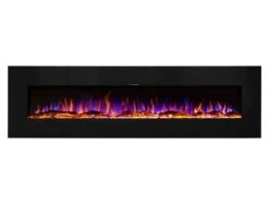 Ezee Glow XL Zara 72"Black Wall Mounted Or Recessed / Built In Electric Fire(Ezee Glow Zara Xl Black Wall Mounted Or Recessed Built In Electric Fire) -Gr8fires Zara XL Black Multi Flame Gloss