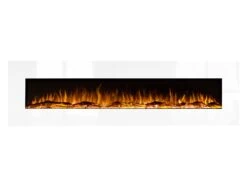 Ezee Glow XL Zara 72" White Wall Mounted Or Recessed / Built In Electric Fire(Ezee Glow Zara 72 Xl Black Wall Mounted Or Recessed Built In Electric Fire) -Gr8fires Zara XL White Orange Flame No BG