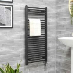 Ecostrad Fina-E Thermostatic Electric Towel Rail - Anthracite -Gr8fires a digital2