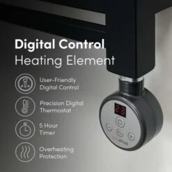 Ecostrad Fina-E Thermostatic Electric Towel Rails - Black -Gr8fires black or anthracite digital usp 1 5