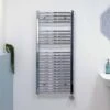 Ecostrad Fina-E Thermostatic Electric Towel Rail - Curved Chrome 300w (500 X 1100mm) -Gr8fires cc digital