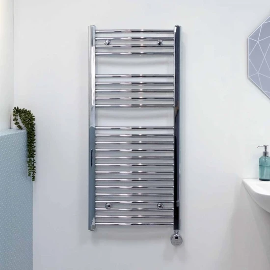 Ecostrad Fina-E Thermostatic Electric Towel Rail - Curved Chrome 300w (500 X 1100mm) 3 Ecostrad Fina-E Thermostatic Electric Towel Rail - Curved Chrome 300w (500 X 1100mm)