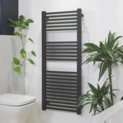 Ecostrad Cube Electric Towel Rail - Anthracite 400w (500 X 800mm) -Gr8fires cube anthracite 500x1200 basic angle 1 1