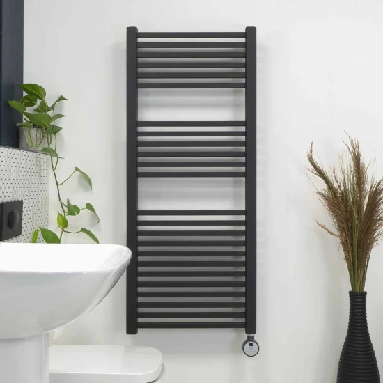 Ecostrad Cube Thermostatic Electric Towel Rail - Anthracite 3 Ecostrad Cube Thermostatic Electric Towel Rail - Anthracite