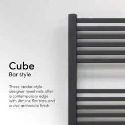 Ecostrad Cube Thermostatic Electric Towel Rail - Anthracite 14 Ecostrad Cube Thermostatic Electric Towel Rail - Anthracite -Gr8fires cube a