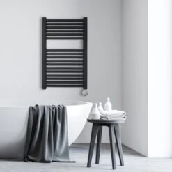 Ecostrad Cube Bluetooth Electric Towel Rail - Anthracite -Gr8fires cube bluetooth anthracite 500x800 lifestyle 1 1