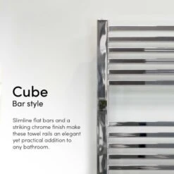 Ecostrad Cube Thermostatic Towel Rail - Chrome -Gr8fires cube c