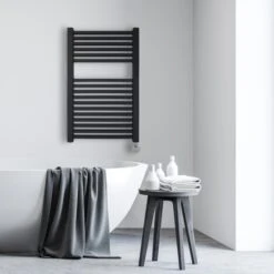 Ecostrad Cube Thermostatic Electric Towel Rail - Anthracite 16 Ecostrad Cube Thermostatic Electric Towel Rail - Anthracite -Gr8fires cube thermostatic anthracite 500x800 lifestyle 1 1