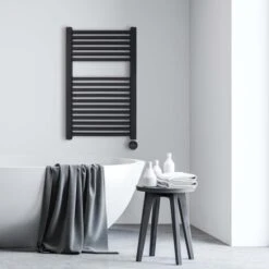 Ecostrad Cube IQ WiFi Electric Towel Rails - Anthracite 16 Ecostrad Cube IQ WiFi Electric Towel Rails - Anthracite -Gr8fires cube wifi anthracite 500x800 lifestyle 1 1