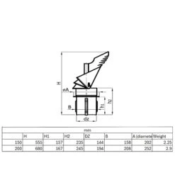 Rotowent 200mm Dragon Chimney Cowl Stainless Steel(Rotowent 200mm Dragon Chimney Cowl Powder Black) -Gr8fires dimensions