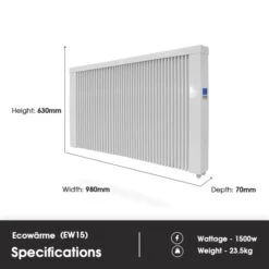 Ecostrad Ecowärme Electric Radiator - White 1500w -Gr8fires ecowarme features tile 6