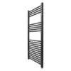 Ecostrad Fina-E Electric Towel Rail - Black 300w (500 X 1100mm) -Gr8fires fina e electric 500x1200 black 400w side 2