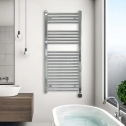 Ecostrad Fina-E IQ WiFi Electric Towel Rail - Chrome 300w (500 X 1100mm) 11 Ecostrad Fina-E IQ WiFi Electric Towel Rail - Chrome 300w (500 X 1100mm) -Gr8fires fina e iq wifi 300w 500x1100 lifestyle 1