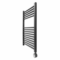 Ecostrad Fina-E Thermostatic Electric Towel Rail - Anthracite -Gr8fires fina e thermostatic 500x800 anthracite 200w side 2