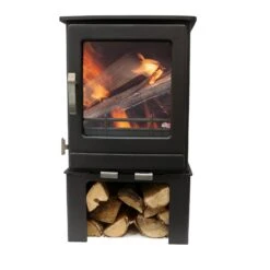 Mazona Ripley 5kW Multifuel Woodburning Stove, With Log Store, Freestanding, Eco Design Approved, Defra Approved(Mazona Ripley Eco 5kw Stove With Log Store) -Gr8fires glencara5withlogstore2