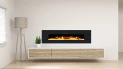 Ezee Glow Grand Zara 60" Black Wall Mounted Or Recessed / Built In Electric Fire(Ezee Glow Grand Zara Black Wall Mounted Or Recessed Built In Electric Fire) -Gr8fires grand zara orange flame