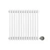 Ecostrad Allerton IQ WiFi Horizontal Double Column Electric Radiator - White 600w (605 X 600mm) -Gr8fires horizontal white 600x605