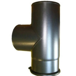 4 Inch 90 Degree Tee Black Flue Section With Door(4 Inch 90 Degree Tee Black Flue Section With Door)