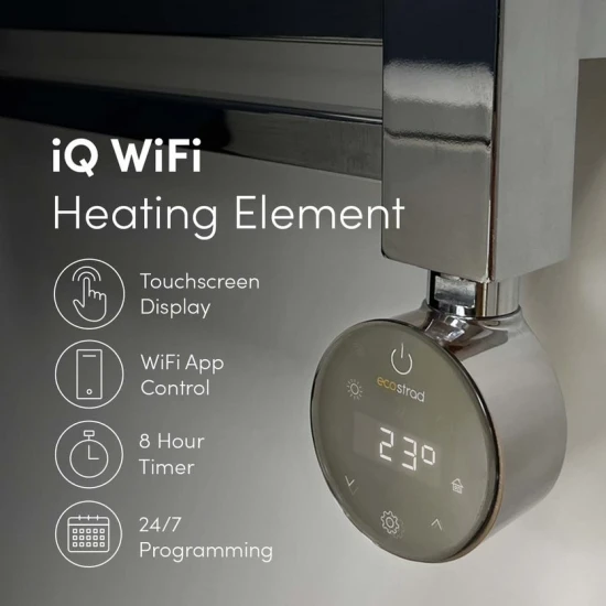 Ecostrad Fina-E IQ WiFi Electric Towel Rail - Chrome 600w (500 X 1500mm) 7 Ecostrad Fina-E IQ WiFi Electric Towel Rail - Chrome 600w (500 X 1500mm) - Image 5