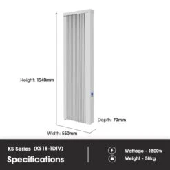 Technotherm KS TDI High Heat Retention Vertical Radiator - 1800w -Gr8fires ks18 tdiv dimensions