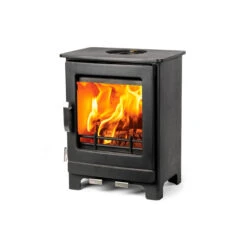 Mazona Ripley 4kW Multifuel Woodburning Stove, Freestanding, Eco Design Approved, Defra Approved(Mazona Ripley 4 Kw Ecodesign Ready Multi Fuel Wood Burning Stove) -Gr8fires micon stove glencara ripley 4kw left