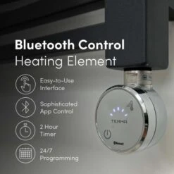 Ecostrad Fina-E Bluetooth Electric Towel Rail - Anthracite 400w (500 X 1200mm) -Gr8fires moa a 7