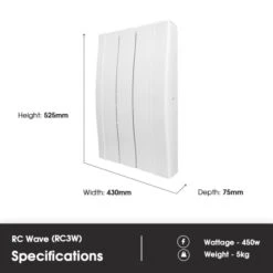 Haverland Designer RC Wave RC3W Electric Radiator - 450w -Gr8fires rc3 specifications