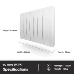 Haverland Designer RC Wave RC7W Electric Radiator - 1100w -Gr8fires rc7 specifications